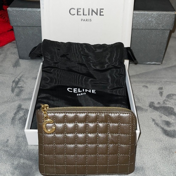 Celine preloved olive green card coin purse excellent condition - Picture 1 of 11
